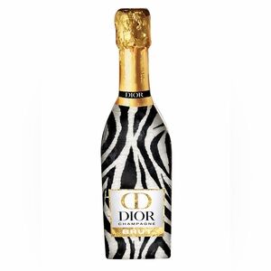 Dior Champagne Bottle Home Decor Zebra Print Glam Wall Art Accent NWT
